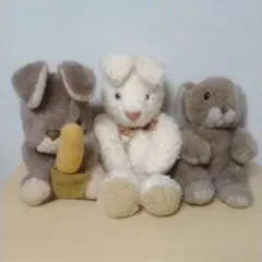 レトロ　うさぎのぬいぐるみ3点セット