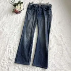 リーバイス（28）フレアデニムパンツ ジーンズ インディゴ 綿100%日本製M
