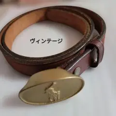 ポロ ラルフローレン ヴィンテージ ポニーロゴ ナローベルト 茶 70 ポロ ラルフローレン ヴィンテージ ポニーロゴ ナローベルト 茶 70