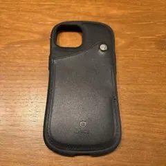 iFace iPhone15/14/13 カードポケット付 ブラックスマホケース