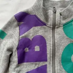 BABY DOLL ロゴ トレーナー グレー　ジップアップ