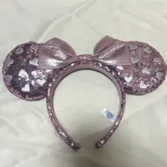 ディズニー ハート スパンコール ピンク ミニー カチューシャ