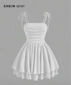 SHEIN 白 ワンピース キャミワンピース ミニワンピース ミニワンピ