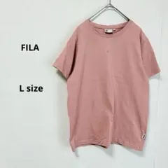 FILA フィラ　半袖　Tシャツ　L ピンクベージュ　ロゴ刺繍　コラボ商品