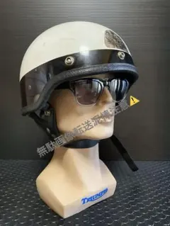 ビンテージ ハーフヘルメット ホワイトmchalハーレーpoliceマックホールのサムネイル