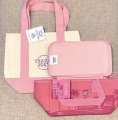 trader joe’s トレジョ　ミニ保冷バッグ トートバッグ　ピンク 未使用