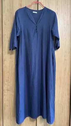 fog linen work リネン100% 長袖シャツワンピース 青銅色 - メルカリ