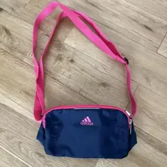 アディダス　ショルダーバッグ　紺ピンク