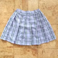 GUパープル チェック柄 プリーツスカートのサムネイル