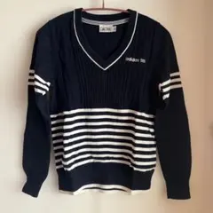 最終価格　adidas ネイビー/ホワイト ストライプ セーター