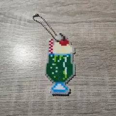 メロンソーダ アイロンビーズ キーホルダー ハンドメイド