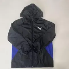 Puma フード付きナイロンジャケット 黒/青