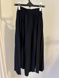 ブラック プリーツスカート ゴムウエスト