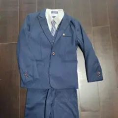 ネイビー フォーマルスーツ ベスト付き　長ズボン　160cm zz.luxi
