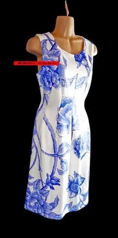 美品 EN FOCUS STUDIO 青花柄 ワンピース エンフォーカススタジオ