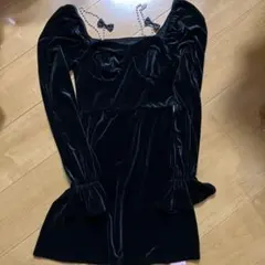 ブラックベルベットナイトドレス