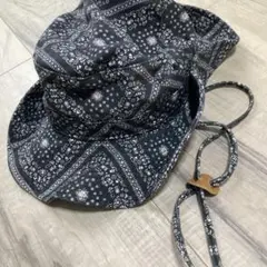 ROXY バンダナ柄ハット ブラック