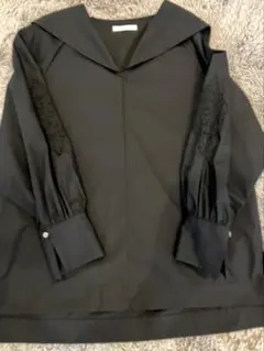 OPAQUE CLIP 黒セーラー襟シャツ