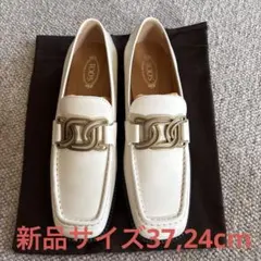 ☆TOD'S レザー ローファー ホワイト ゴールド金具☆ - メルカリ