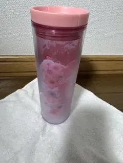 スタバ　花柄　タンブラー ピンクと紫のグラデーション