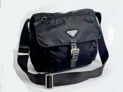 PRADA プラダ ショルダーバッグ 　 ナイロン レザー 斜め掛け 三角ロゴ