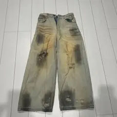 PEOPLESTYLE ダメージ加工 ワイドパンツ