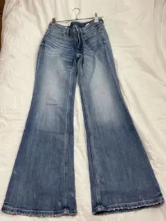 【値下げ可】ZARA デニムパンツ EUR34 ブルー ダメージ加工