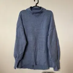 ライトブルータートルネックセーター L