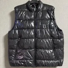 H&M 光沢　中綿　ダウンベスト　ブラック　Lサイズ