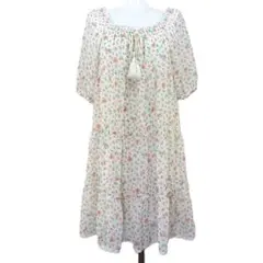 フェアリーグランジ 森ガール バレエコア 花柄ワンピース チュニック タッセルM