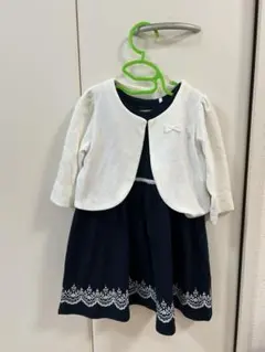 ネイビー ワンピース 100センチカーディガン付き