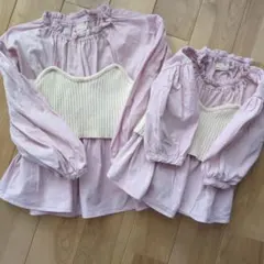 petit main♡ニットビスチェブラウス　姉妹リンク80cm 110cm