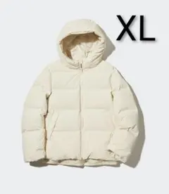 【値下げ】 美品 ユニクロ シームレスダウンパーカ フード オフホワイト XL