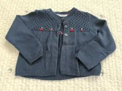familiar ネイビー　カーディガン　さくらんぼ　90サイズ