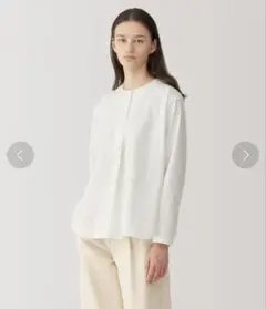 無印良品　mujilabo 起毛ツイルブラウス　ホワイト