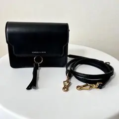 美品✨クラシックスモールクロスボディバッグ CHARLES & KEITH 黒