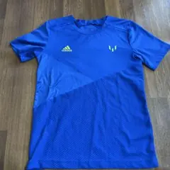 adidas 青 半袖シャツ 150J