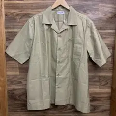 未使用 LACOSTE コットンバック サテン オープン ネックシャツ