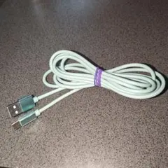 USB-A to USB-C 充電ケーブル ミントグリーン コード長さ2メートル