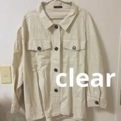 clear シャツジャケット ウエストベルト付き ベージュ　アイボリー