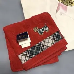 新品 Polo Ralph Lauren タオルハンカチ チェック 犬