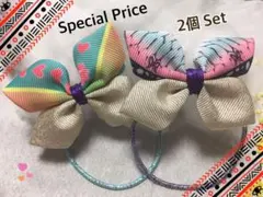 ❤︎No.2❤︎ 和柄　ヘアゴム　2個セット　リボン