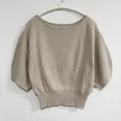 Nice Claup オフショルダー 五分袖ニット