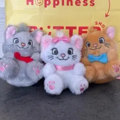 【韓国限定】BUTTER おしゃれキャット マリー ぬいぐるみキーリング 3点