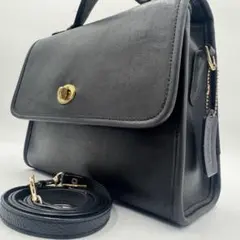 美品 オールドコーチ ショルダーバッグ レザー ブラック ターンロック 344