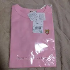新品 ミキハウス ピンク クマ 刺繍 Tシャツ 半袖 120