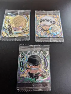 ワンピース大海賊シールウエハース★ゾロ★サンジ★ロー★