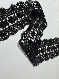 4.5m＞ブラック ケミカルレース 花柄 手芸 - メルカリ