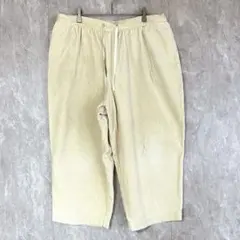 【イチ】コーデュロイイージーパンツ L-XL相当 クリーム 厚手 調整紐付き