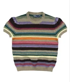 POLO RALPH LAUREN ストライプド ショートスリーブ セーター